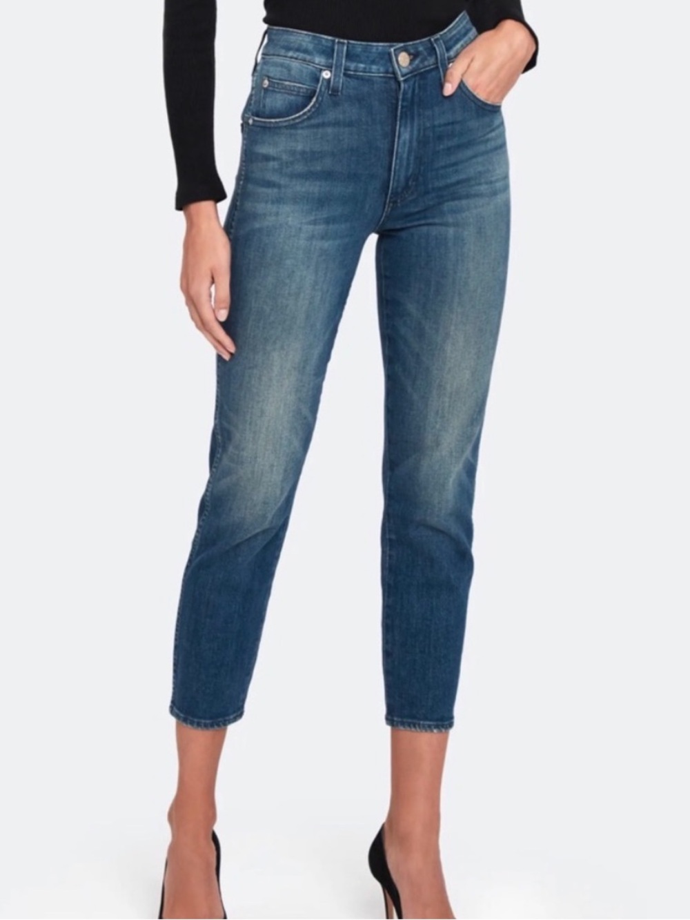 AMO Stix High Rise Skinny Crop Ankle Good Karma Jeans 25